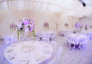white wedding tent